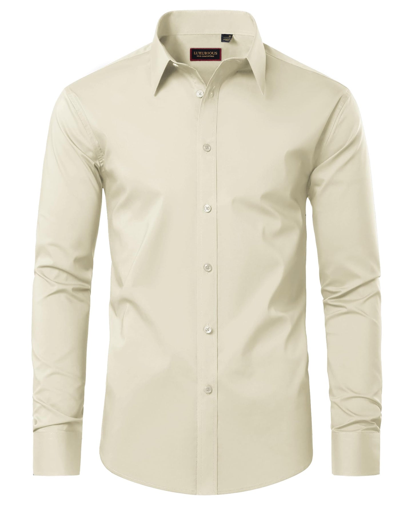 HOTLion Nardo Cotton Mens Dress Shirts Long Sleeve Wrinkle Free Business Casual Button Down Shirts Formal Shirts Big and Tall