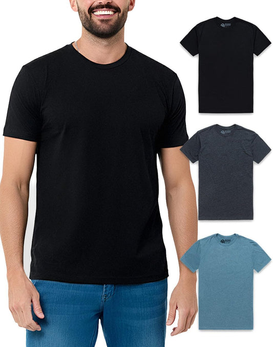 HOTMens T Shirts Soft Cotton Crew Neck Athletic Fit Casual Tees S-4XL | Soft cotton blend casual tee shirts with 4-way stretch - tag-free athletic fit for gym, work & casual wear. A go-to gift.
