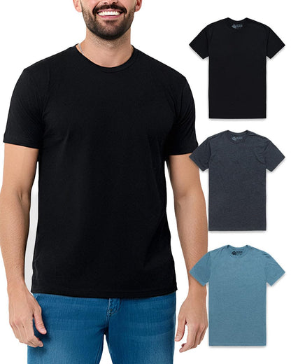HOTMens T Shirts Soft Cotton Crew Neck Athletic Fit Casual Tees S-4XL | Soft cotton blend casual tee shirts with 4-way stretch - tag-free athletic fit for gym, work & casual wear. A go-to gift.