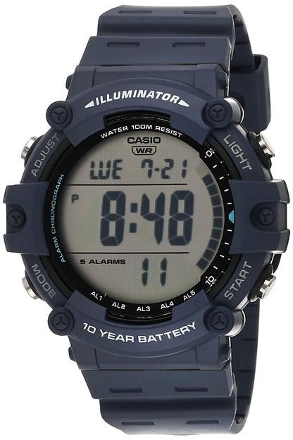 HOTCasio Illuminator AE1500WH Series | 10-Year Battery | LED Backlight | 5-Alarms | 1/100 Sec Stopwatch | Men's Digital Watch