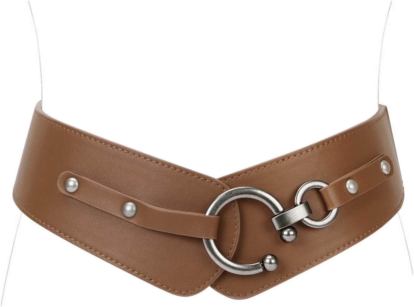 HOTJASGOOD Women's Elastic Wide Belts Retro Stretchy Belt Vintage Cinch Belts for Dresses Coats