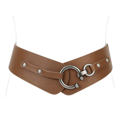 HOTJASGOOD Women's Elastic Wide Belts Retro Stretchy Belt Vintage Cinch Belts for Dresses Coats