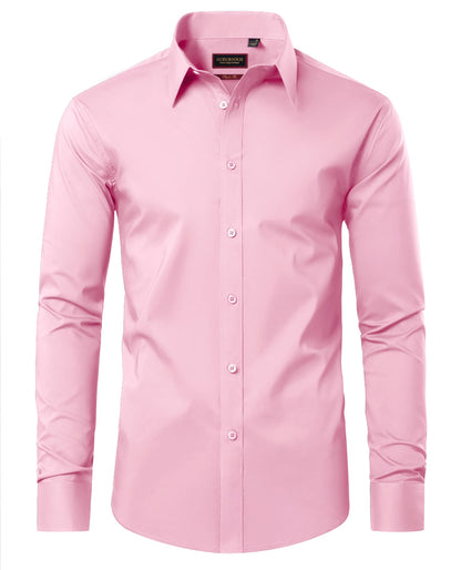 HOTLion Nardo Cotton Mens Dress Shirts Long Sleeve Wrinkle Free Business Casual Button Down Shirts Formal Shirts Big and Tall