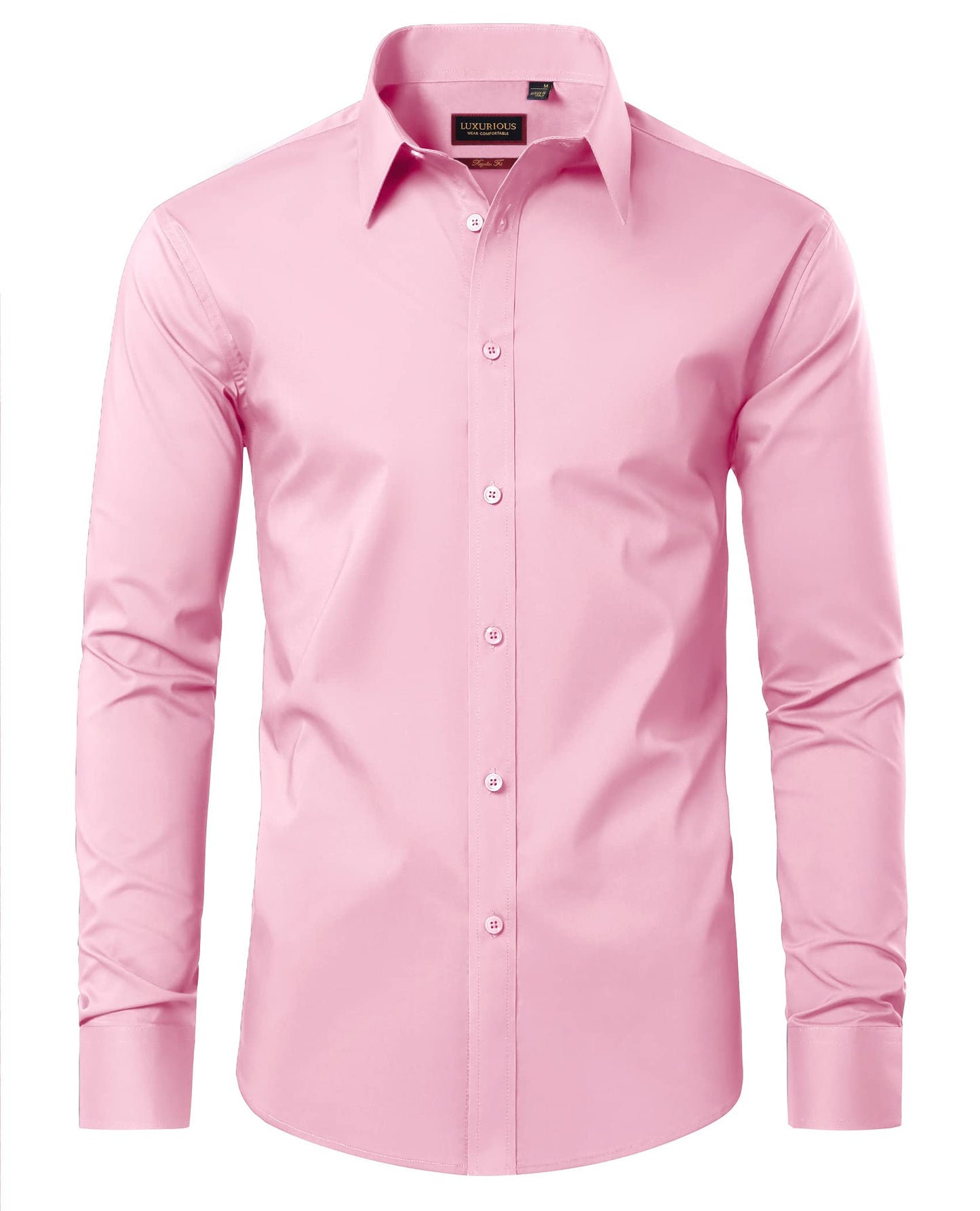 HOTLion Nardo Cotton Mens Dress Shirts Long Sleeve Wrinkle Free Business Casual Button Down Shirts Formal Shirts Big and Tall