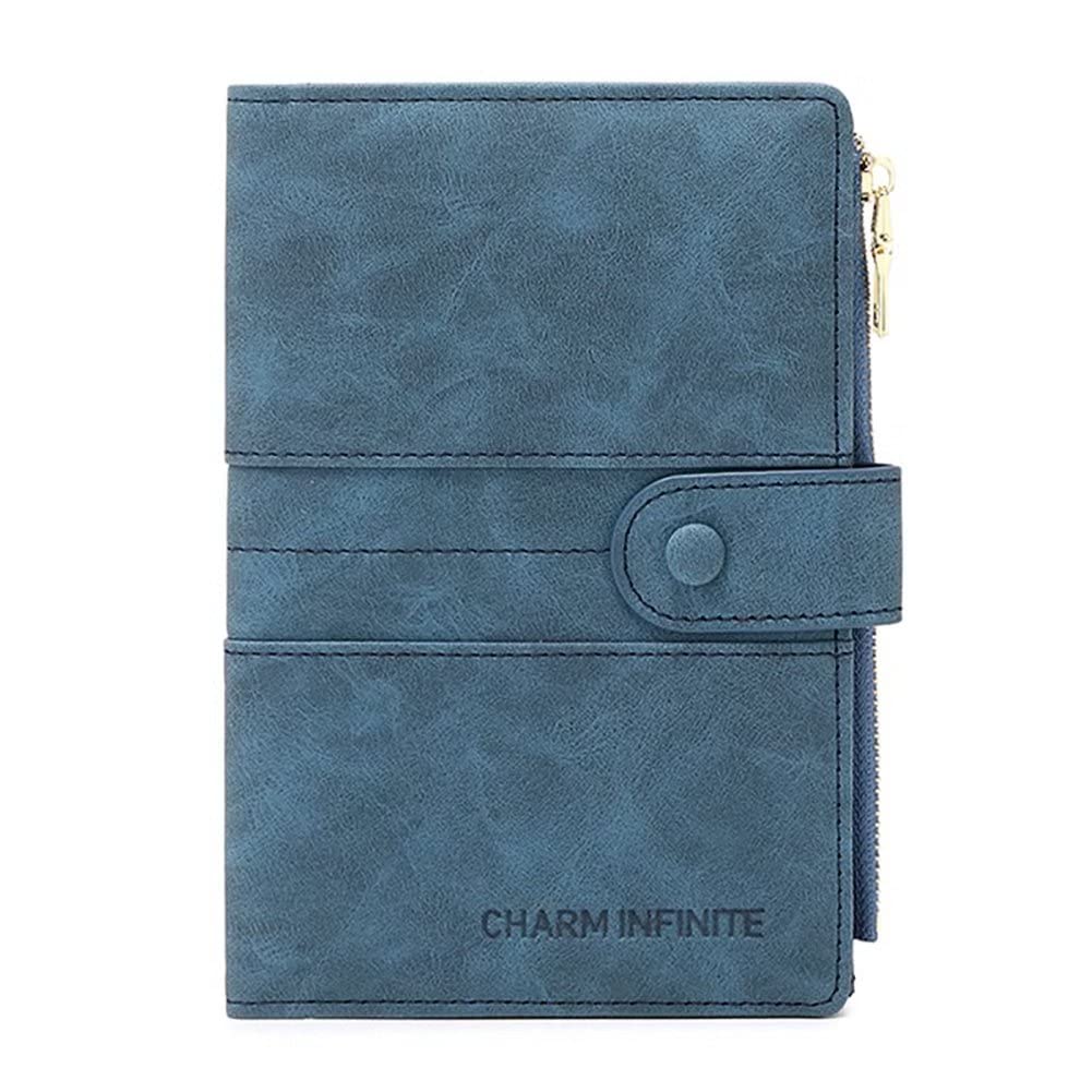 HOTMudono RFID Blocking Slim Passport Wallet, Travel Document Organizer | Vegan Leather Passport Holder for Women and Men, Travel Credit Card Case with ID Window, Zipper Pocket and Pen Holder