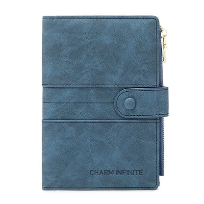 HOTMudono RFID Blocking Slim Passport Wallet, Travel Document Organizer | Vegan Leather Passport Holder for Women and Men, Travel Credit Card Case with ID Window, Zipper Pocket and Pen Holder