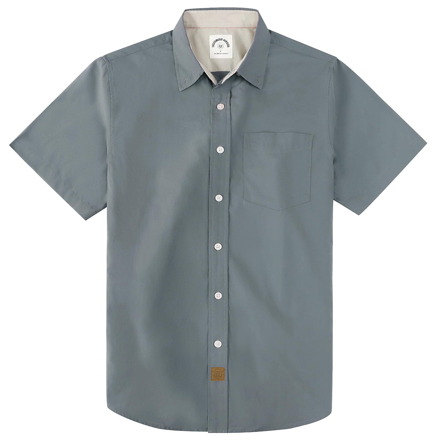 HOTDubinik® Mens Short Sleeve Button Down Shirts 100% Cotton Plaid Men's Casual Button-Down Shirts with Pocket