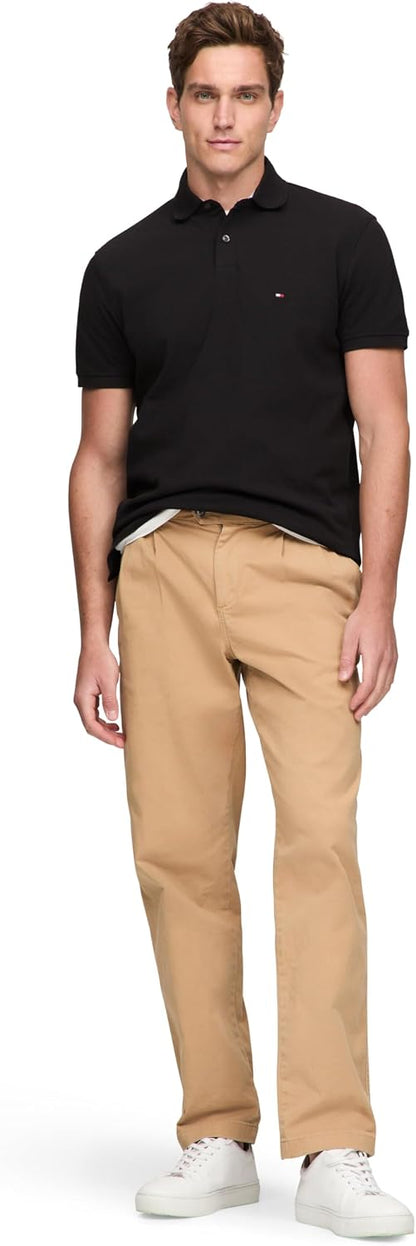 HOTTommy Hilfiger Men's Short Sleeve Polo Shirts in Classic Fit with Stretch and Organic Pique Cotton