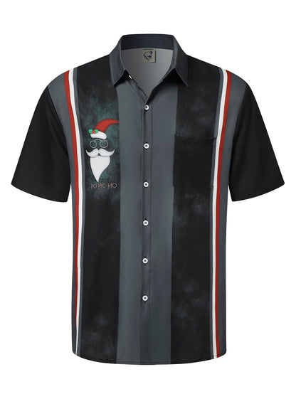 HOTHardaddy Men's Vintage Bowling Shirt Short Sleeve Button Down Hawaiian Summer Beach Printed Casual Shirts