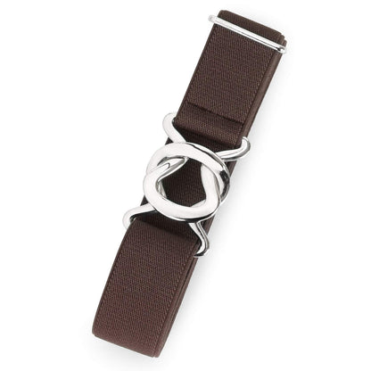 HOTJASGOOD Women No Show Stretch Belt Adjustable Elastic Web Belt with Flat Buckle for Jeans Pants Casual Belts