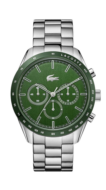 HOTLacoste Boston Men's Chronograph Watch - Classic Stainless Steel - Tachymeter - Water Resistant up to 5ATM/50 Meters - Modern Design for Him - 42mm