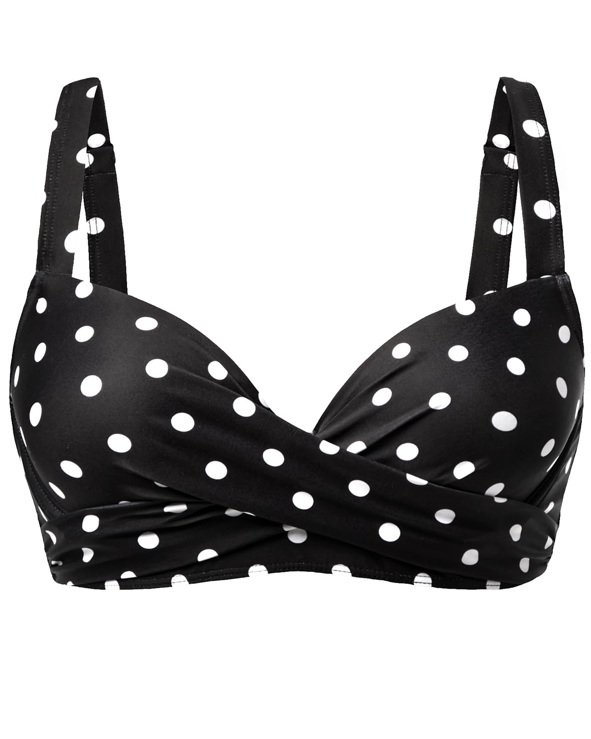 HOTWomen Underwire Bikini Top - Bra Padded Push Up Swimsuit Top | Twist Front Design, Wide Adjustable Straps,Unremovable Cups for Fixed Lift,Full Lining,3-gear Adjustable Hook Closure