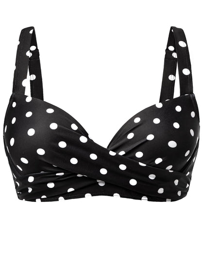 HOTWomen Underwire Bikini Top - Bra Padded Push Up Swimsuit Top | Twist Front Design, Wide Adjustable Straps,Unremovable Cups for Fixed Lift,Full Lining,3-gear Adjustable Hook Closure