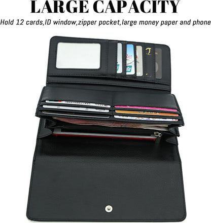 HOTCustom Large Wallet Photo Personalized for Women, PU Leather Picture Purse Credit Card Phone Clutch, Customized Trifold Flip Long & Big Capacity Wallet