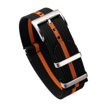 HOTAnchor Strap Co | Ribbed Nylon Watch Strap | Ridge Weave Quick-Dry Band | Brushed Stainless Steel Buckle | Floating Keeper | Heat-Sealed Notches | 5.75–8.5in Wrists
