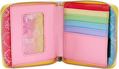 HOTLoungefly Hello Kitty and Friends Color Block Faux Leather Zip Around Wallet