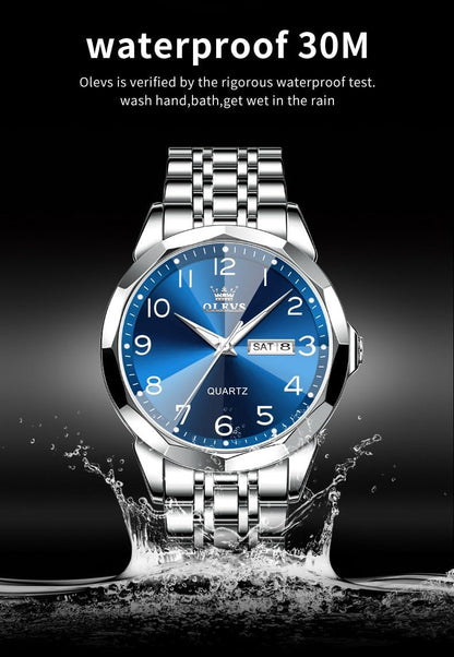 HOTOLEVS Watch for Men Simple Business Dress Analog Stainless Steel Waterproof Luminous Date Easy Read Men Wrsit Watch