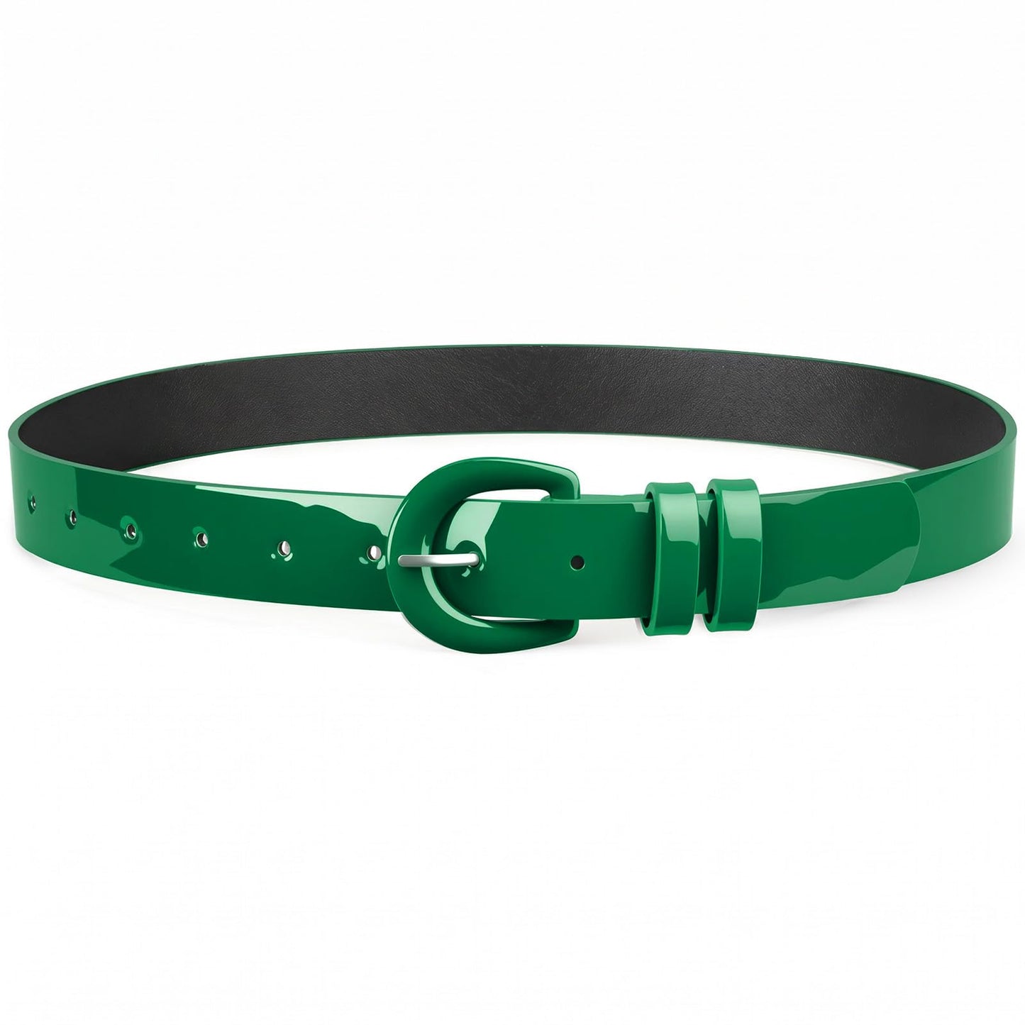 HOTJASGOOD Women Patent Leather Belt for Jeans Pants Vintage 50s Women Belt for Dress