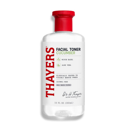 HOTTHAYERS Alcohol-Free Rose Petal Witch Hazel Facial Toner for Glowing Skin, Soothing, Hydrating, Refreshing Toner for All Skin Types, 12oz (Packaging May Vary)