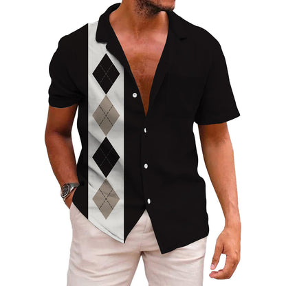 HOTKYKU Funky Hawaiian Shirt for Men Palm Beach Shirts Tropical Vacation Clothes