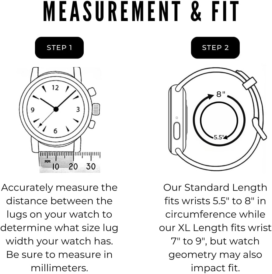 HOTBARTON Elite Silicone Watch Bands - Quick Release - Choose Strap Color & Buckle Color (Stainless Steel, Black PVD or Gunmetal Grey) - 18mm, 20mm, 22mm & 24mm Watch Straps