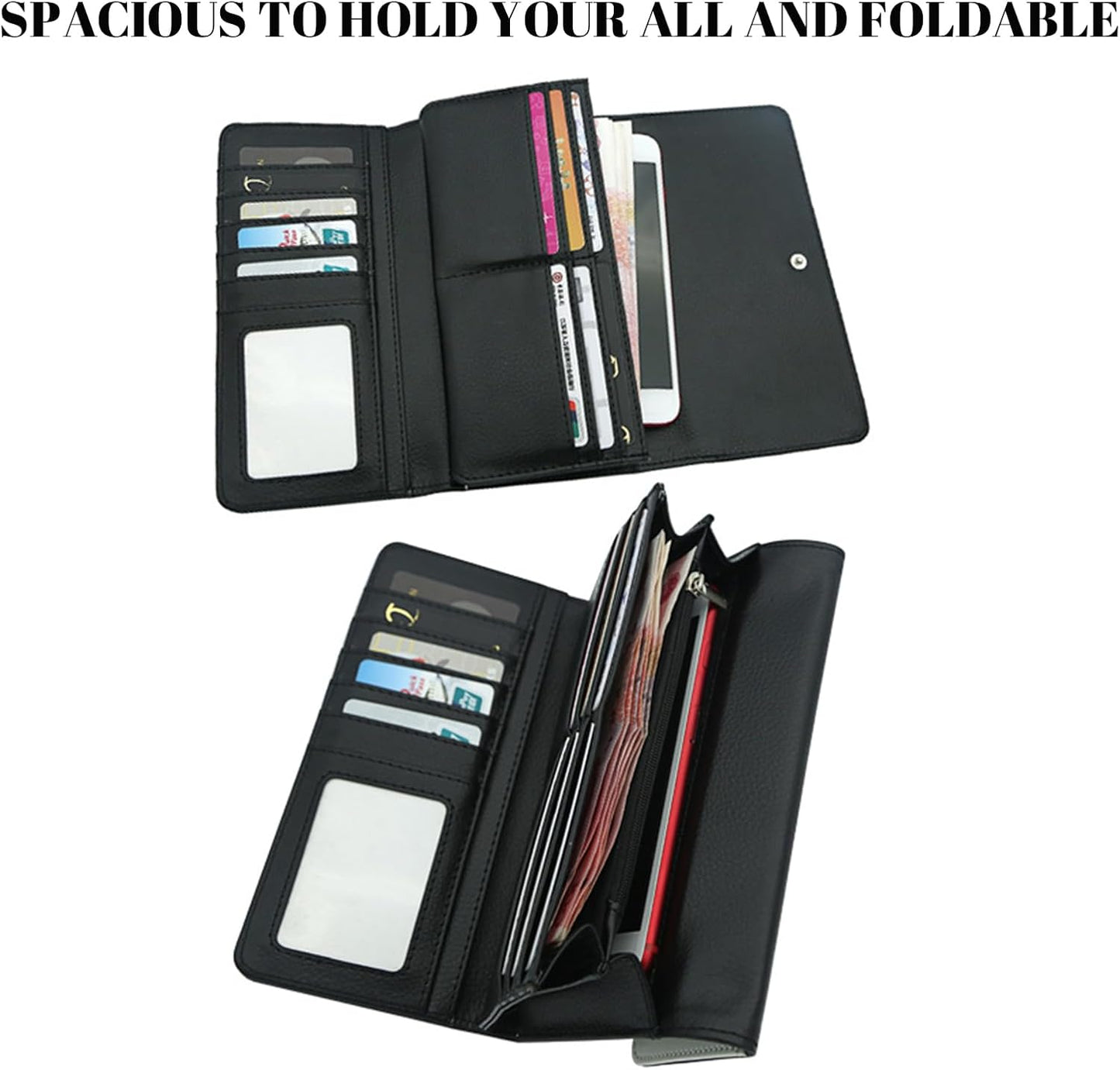 HOTCustom Large Wallet Photo Personalized for Women, PU Leather Picture Purse Credit Card Phone Clutch, Customized Trifold Flip Long & Big Capacity Wallet