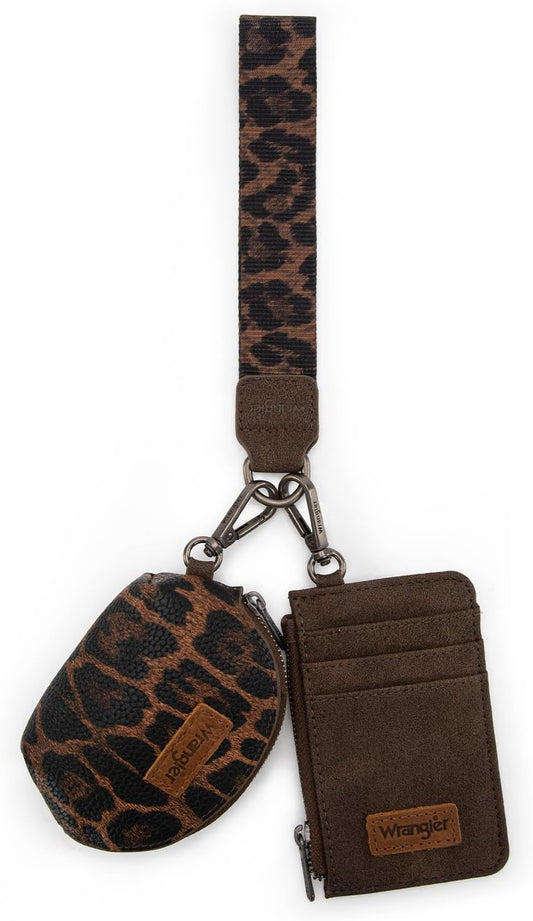 HOTWrangler Keychain Wristlet Wallets for Women Western Dual Pouch Wristlet Credit Card Holder Wallet