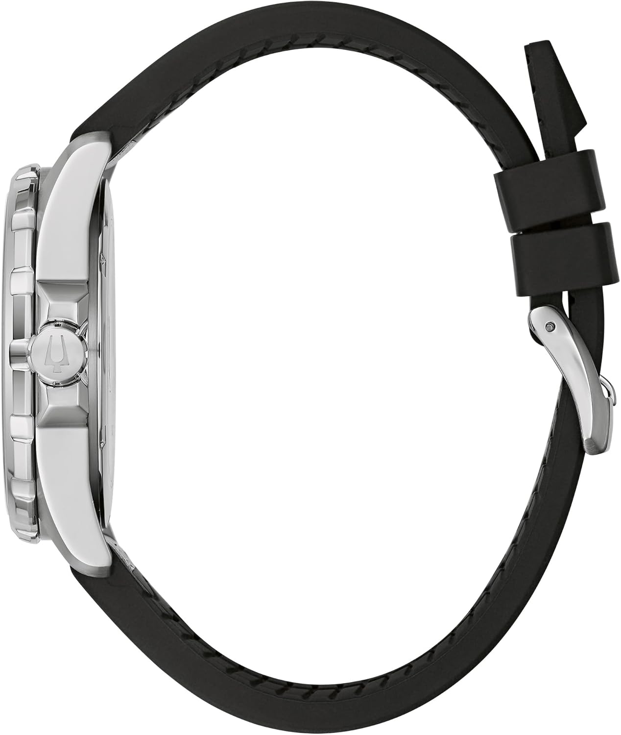 HOTBulova Men's Marine Star Quartz Silver Stainless Steel Watch, Leather and Silicone Strap, 100M Water Resistant, 43mm