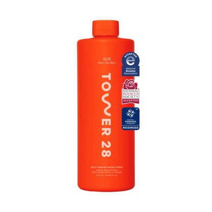 HOTTower 28 SOS Daily Rescue Facial Spray - Hypochlorous Acid Spray to Help Visibly Calm + Soothe Sensitive Skin - Purifying Face Toner - Everyday Skin Care Essential (4 oz)