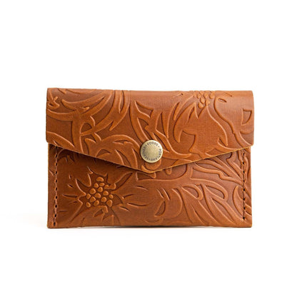 HOTPortland Leather Goods Mini Envelope Wallet for Women – Handmade from the Finest Full-Grain Hides – Features Two Interior Pockets with Secure Snap Closure – Cognac