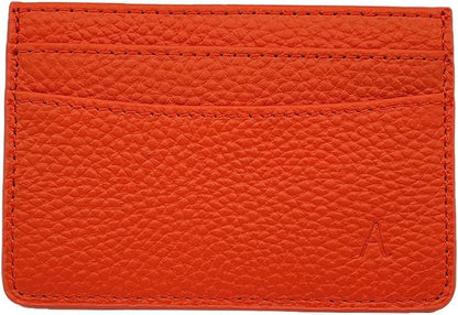 HOTAphrona | Leather 3-Pocket Wallet Slim Card Holder | Leather Card Holder for Men and Women | Leather Card Wallet | Leather Card Case | Luxurious Pocket Slim Card Holder (Orange)
