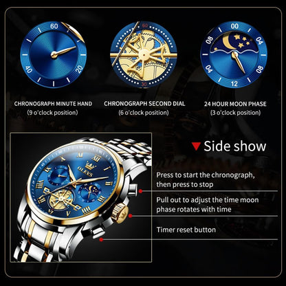 HOTOLEVS Mens Watches Waterproof Stainless Steel Adjustable Bracelet Watch Quartz Analog Watch for Men Fashion Business Classic Mens's Wrist watch's Casual Watches Gold/Blue/Black/White/Face/Dial