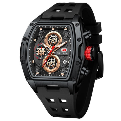 HOTMF MINI FOCUS Men Watches Unique Casual Wrist Watches (Chronograph/Waterproof/Luminous/Calendar) Silicon Band Fashion Watches for Men