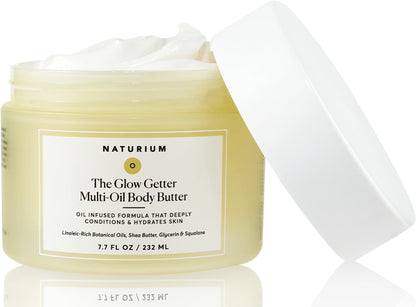 HOTNaturium The Glow Getter Whipped Multi-Oil Body Butter, Firming Cream & Body Moisturizer with Shea Butter, 7.7 fl oz