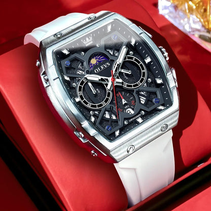 HOTOLEVS Watch Men Luxury Casual Square Skeleton Chronograph Watches