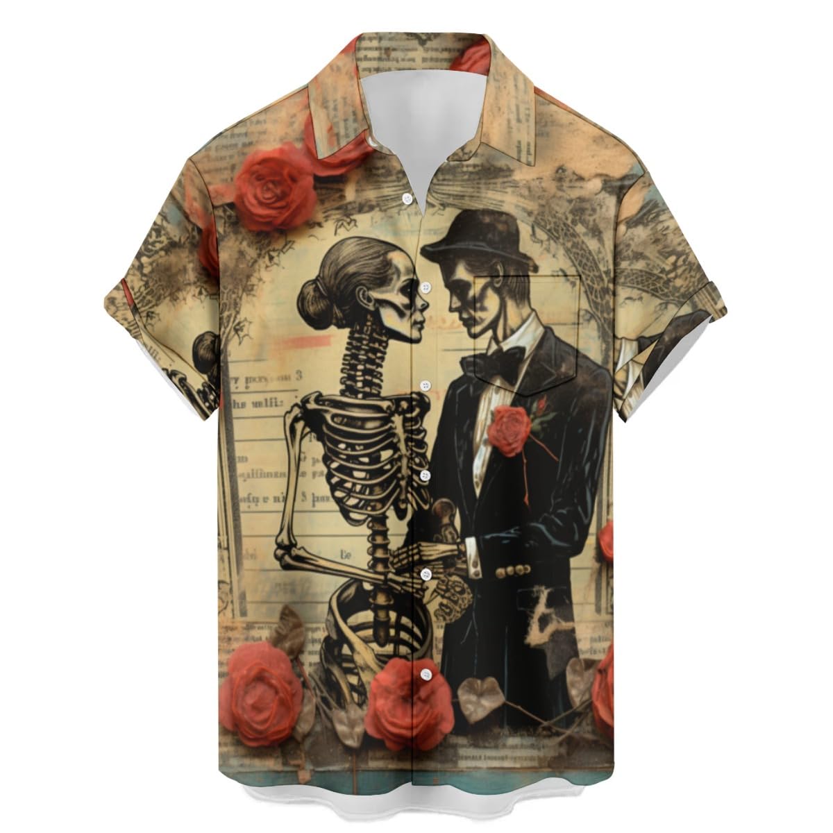 HOTwihnsinop Mens Funky Hawaiian Bowling Shirts Holiday Theme Shirt Button Down Shirts Big and Tall