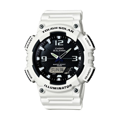 HOTCasio AQS800W Series | Analog Digital Watch | 100M WR | Solar Powered | 1/100 SEC Stop Watch | 6-Language Day of The Week Indicator | Countdown Timer | LED Light | Multi Alarm