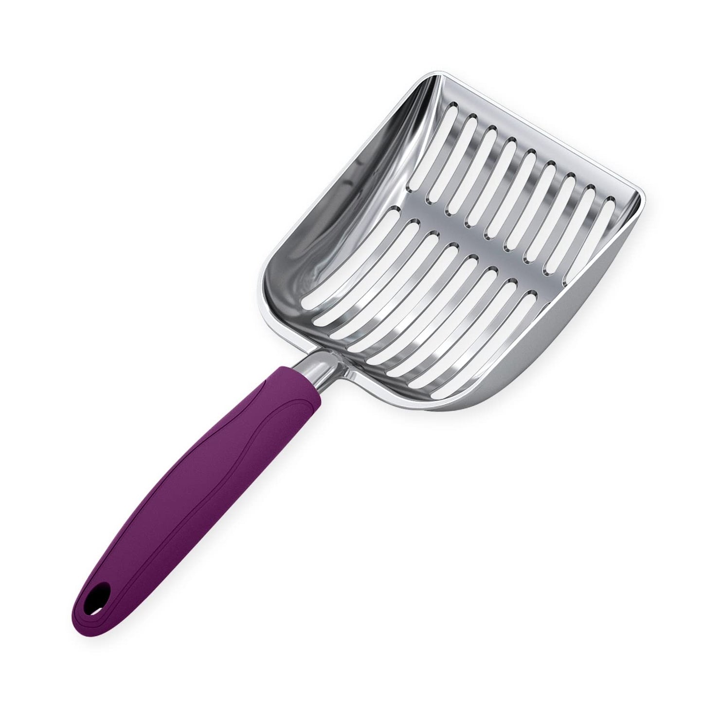 HOTWePet Cat Litter Scoop, Aluminum Alloy Sifter, Kitty Metal Scooper, Deep Shovel, Long Handle, Poop Sifting, Kitten Pooper Lifter, Durable, Heavy Duty, for Litter Box