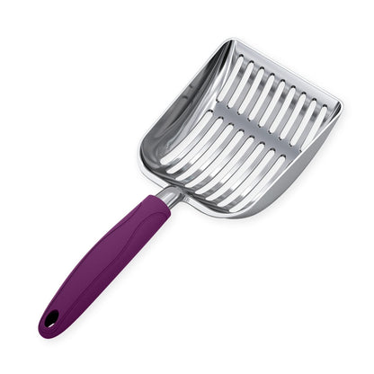 HOTWePet Cat Litter Scoop, Aluminum Alloy Sifter, Kitty Metal Scooper, Deep Shovel, Long Handle, Poop Sifting, Kitten Pooper Lifter, Durable, Heavy Duty, for Litter Box