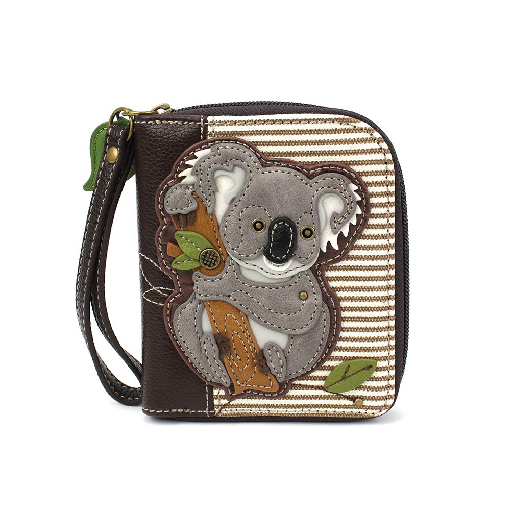HOTCHALA Zip Around Wallet, Wristlet, 8 Credit Card Slots, Sturdy Pu Leather - Frog - Turquoise