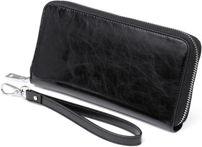 HOTWallets for Women RFID Blocking Leather Zip Around Wristlet Clutch Travel Purse
