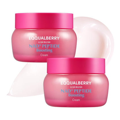 HOTEQQUALBERRY NAD+ Peptide Boosting Cream – NAD+ 5% & 13 Peptides Anti-Aging Korean Skincare Face & Body Cream | Firming & Lifting Pink Neck Cream for Sagging Skin (1.69 fl.oz / 50ml)