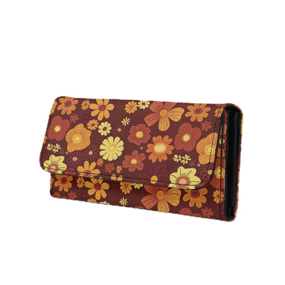 HOTNovelty Jeans Print Womens Wallets Leather Clutch, Vintage Denim Block Patch Design Long Wallet for Women Blue Credit Card Holder with Coin Purse ID Window