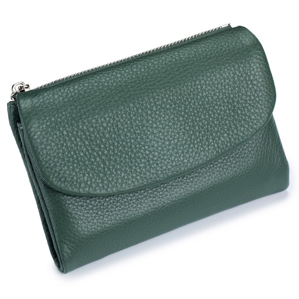 HOTLECDOA Unisex Pebble Leather Wallet, Short Genuine Leather Coin and Card Wallet, Small Wallets for Women, Suitable for Coins and Cards (#15)