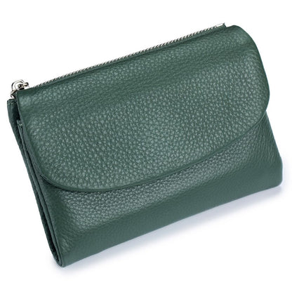 HOTLECDOA Unisex Pebble Leather Wallet, Short Genuine Leather Coin and Card Wallet, Small Wallets for Women, Suitable for Coins and Cards (#15)