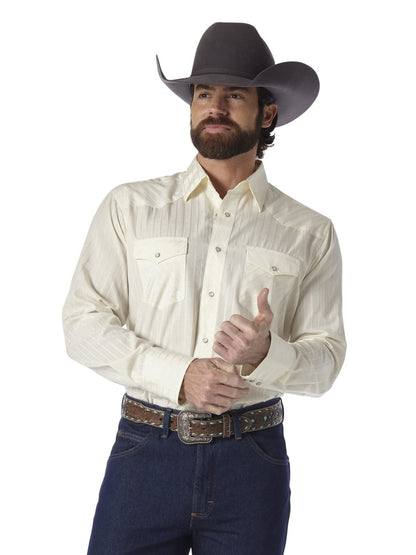HOTWrangler Men's Sport Western Two Pocket Long Sleeve Snap Shirt