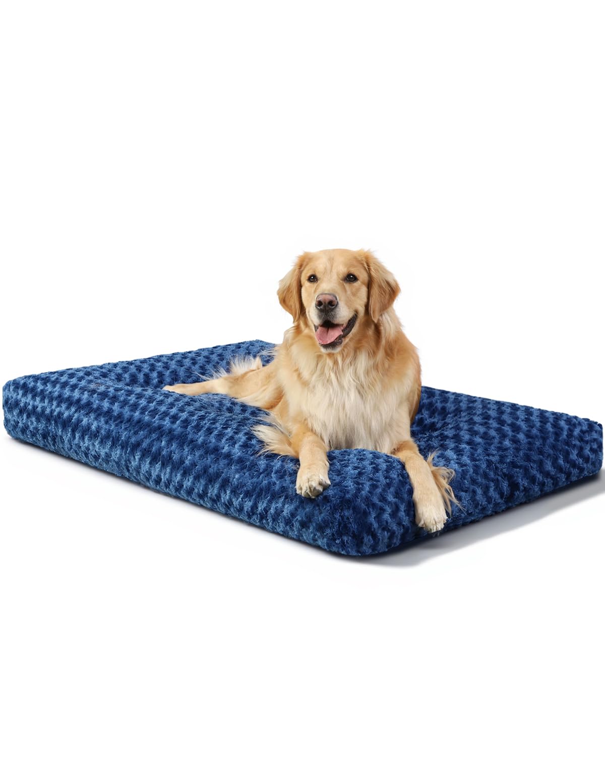 HOTKSIIA Washable Dog Bed Deluxe Plush Dog Crate Beds Comfy Kennel Pad Anti-Slip Pet Sleeping Mat for Large, Jumbo, Medium, Small Dogs Breeds, 35" x 23", Gray