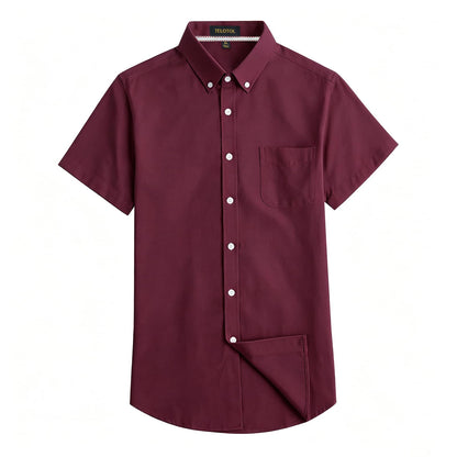 HOTMen's Oxford Dress Shirt Short Sleeve Button Down Shirts Business Casual with Chest Pocket for Gifts