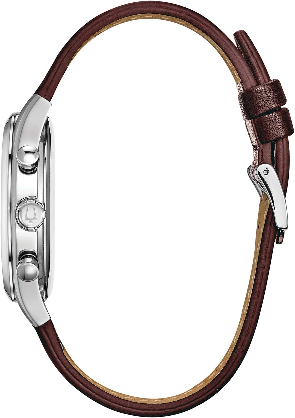 HOTBulova Men's Classic Stainless Steel 6-Hand Chronograph Quartz Leather Strap Watch with Grey Dial, Gold Accents, Arabic Markers, 41mm