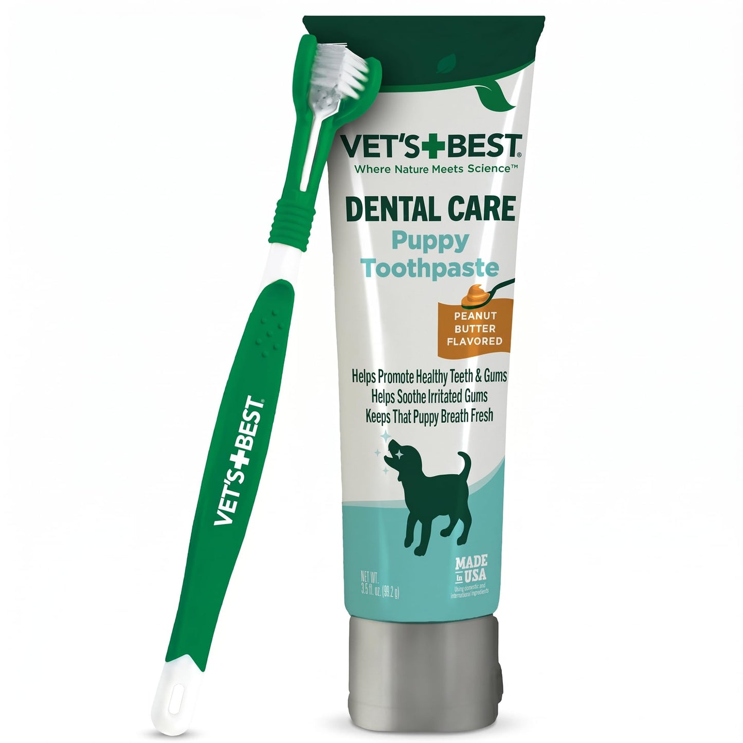 HOTVet's Best Dog Toothpaste & Toothbrush Dental Care Kit, With Brush 3.5 oz | Enzymatic Toothpaste for Dogs, Toothbrush & Finger Brush Included, Helps Remove Plaque & Freshen Dog Breath, Vet Formulated